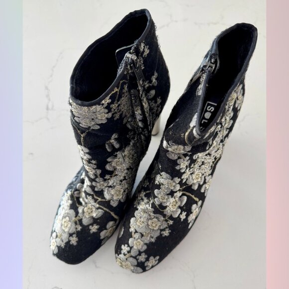 Sol Sana Floral Aluminum Heeled Boots – Size 38 - Picture 5 of 7